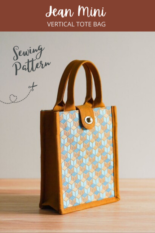 Jean Mini Vertical Tote Bag sewing pattern - Sew Modern Bags