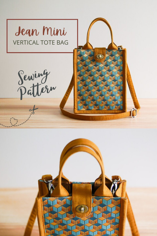 Jean Mini Vertical Tote Bag sewing pattern