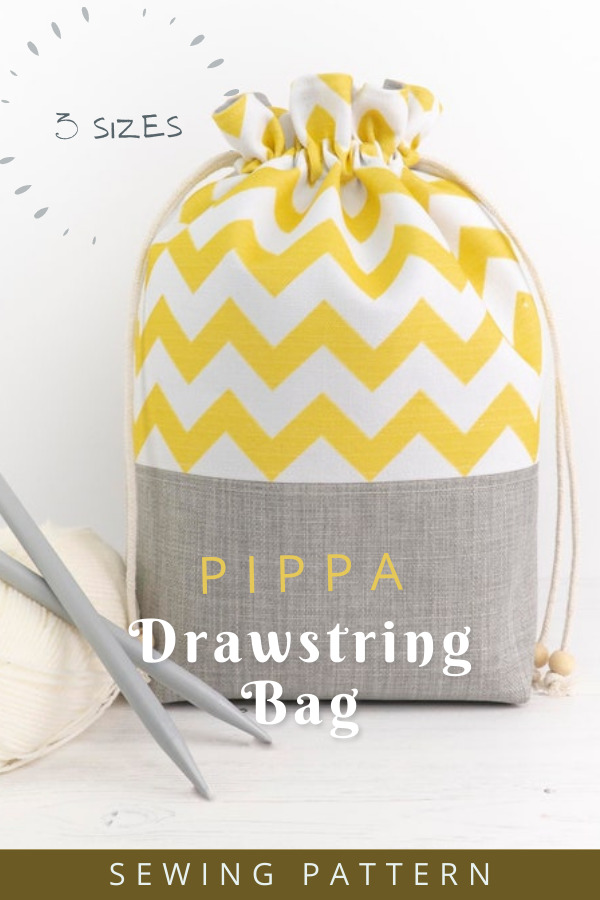 Pippa Drawstring Bag sewing pattern (3 sizes)