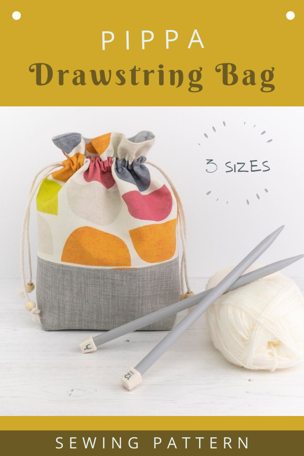 Pippa Drawstring Bag sewing pattern (3 sizes)