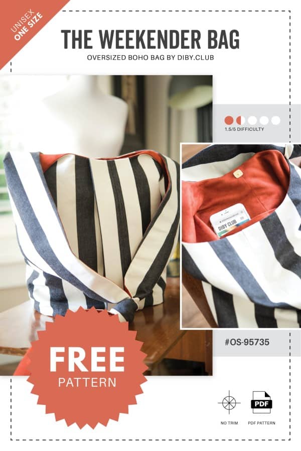 The Weekender Boho Sling Bag FREE sewing pattern