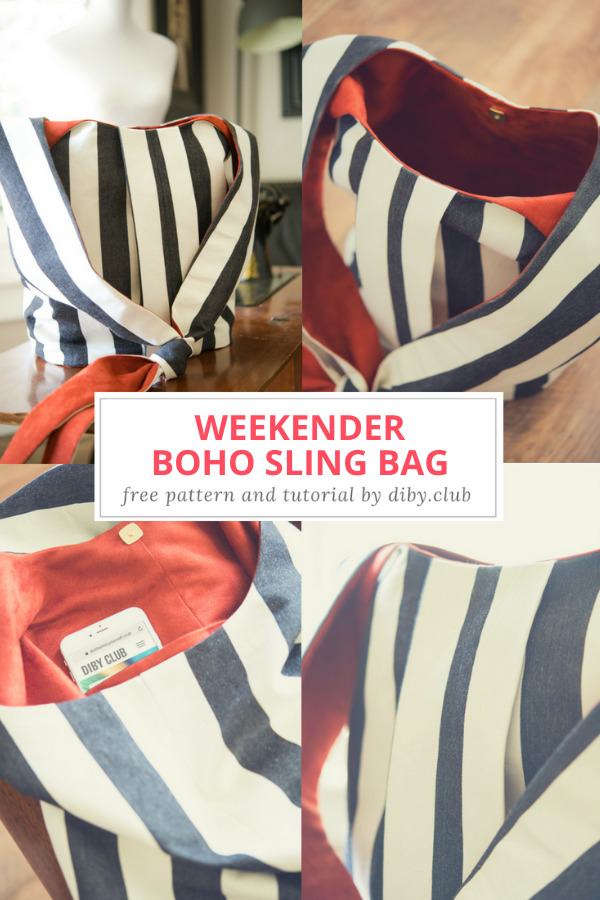 The Weekender Boho Sling Bag FREE sewing pattern