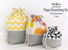 Pippa Drawstring Bag sewing pattern (3 sizes)