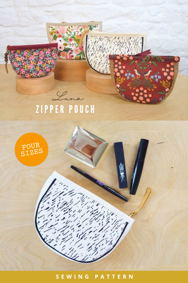 Luna Zipper Pouch sewing pattern (4 sizes)