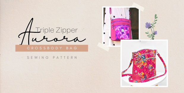 Aurora Triple Zip Crossbody Bag sewing pattern