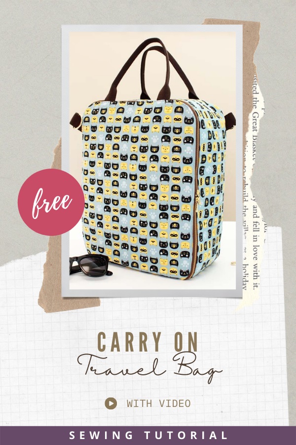 DIY Carry On Travel Bag FREE sewing tutorial (with video)