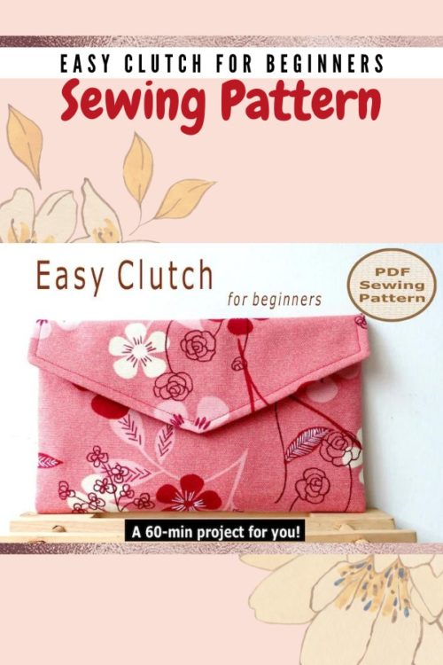 Easy Clutch for beginners sewing pattern - Sew Modern Bags