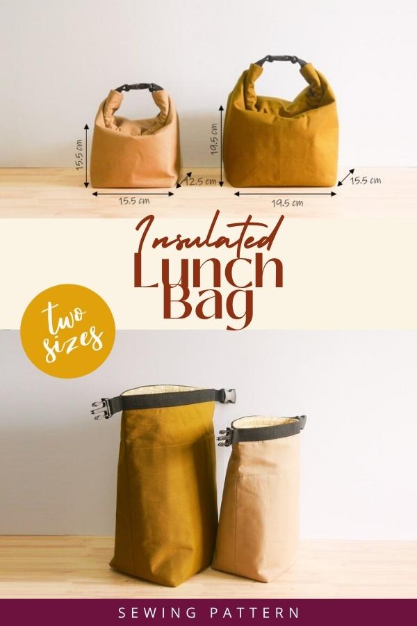 Insulated Lunch Bag sewing pattern (2 sizes)