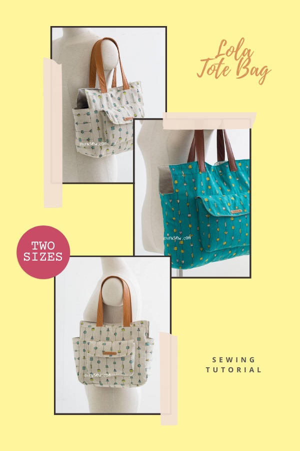 Lola Tote Bag sewing pattern (2 sizes)