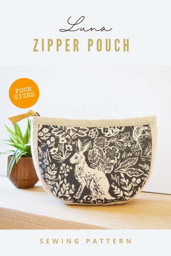 Luna Zipper Pouch sewing pattern (4 sizes)