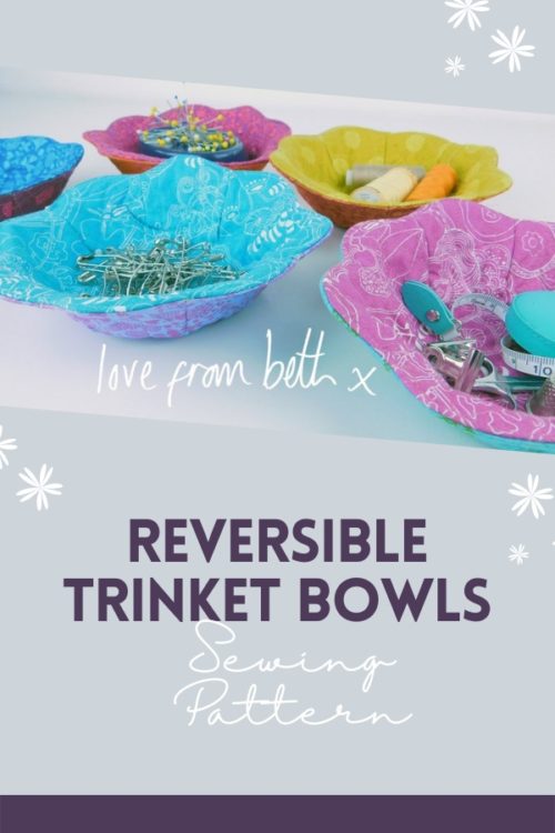 Reversible Trinket Bowls sewing pattern - Sew Modern Bags