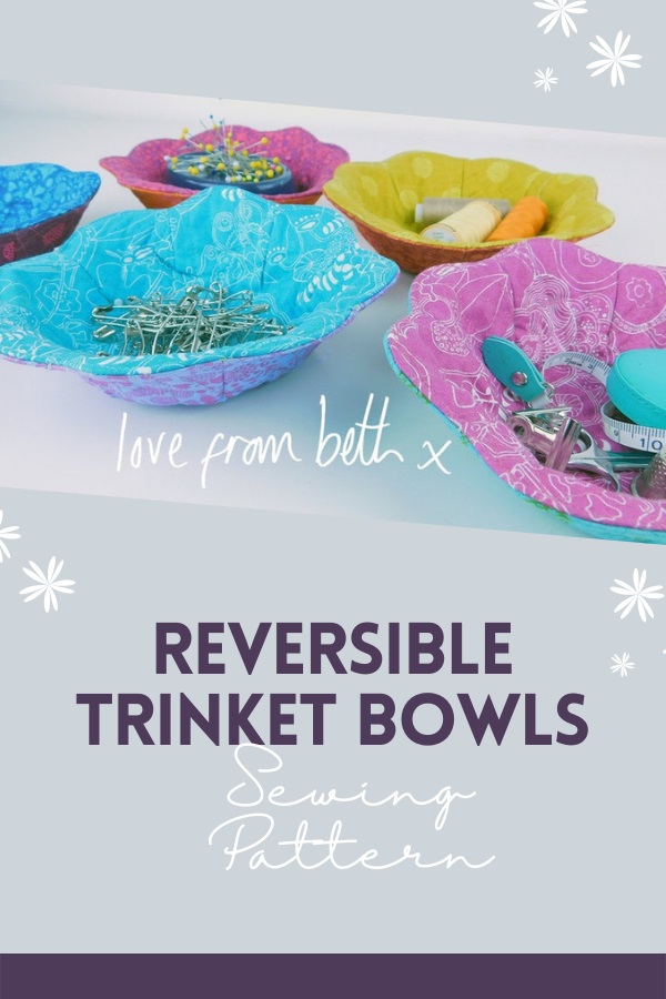 Reversible Trinket Bowls sewing pattern