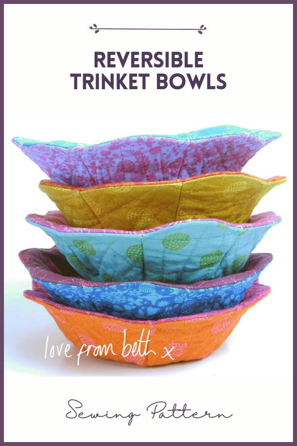 Reversible Trinket Bowls sewing pattern
