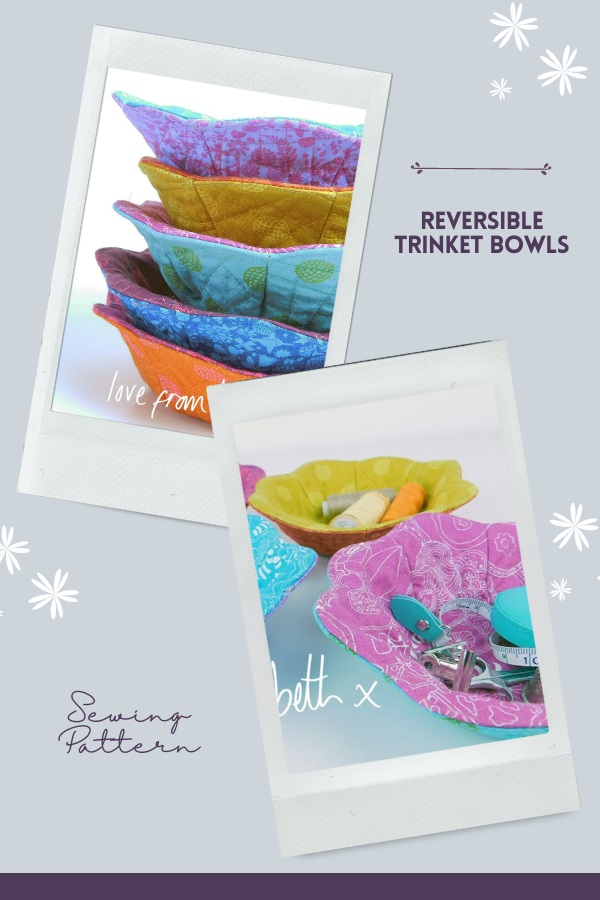 Reversible Trinket Bowls sewing pattern