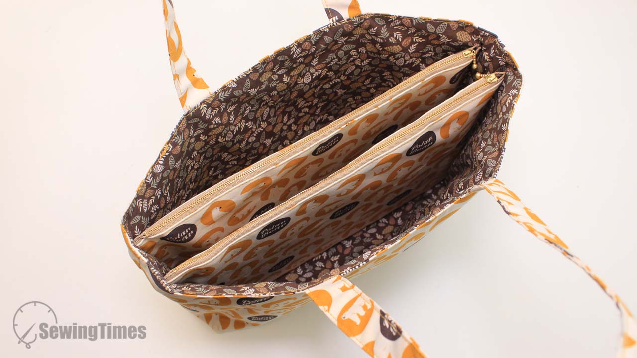 Double Zipper Divided Tote Bag FREE sewing tutorial (with video) Sew