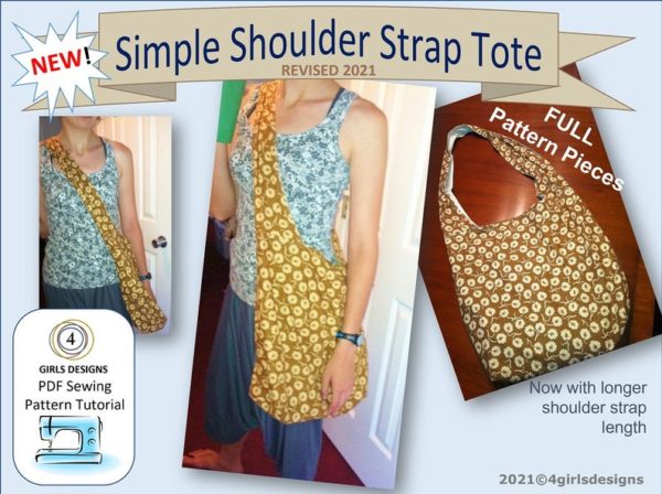 Simple Shoulder Strap Tote sewing pattern