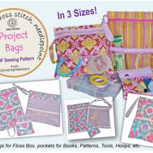 Embroidery Project Organizer Bag (3 sizes) sewing pattern