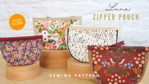 Zipper Pouch - Hands Pattern - Black & Cream — Ivy House Design