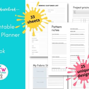 Printable sewing journal and notebook