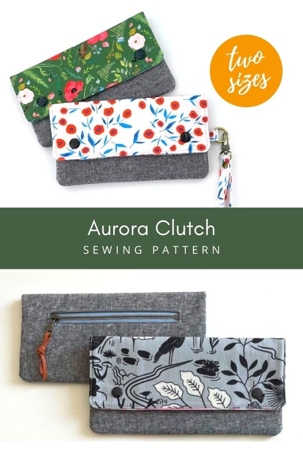 Aurora Clutch sewing pattern (2 sizes)