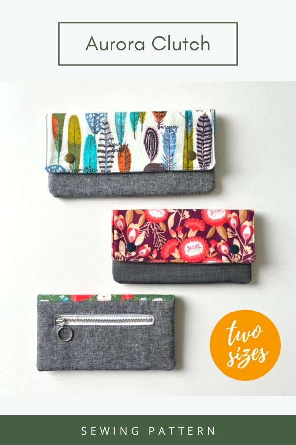 Aurora Clutch sewing pattern (2 sizes)