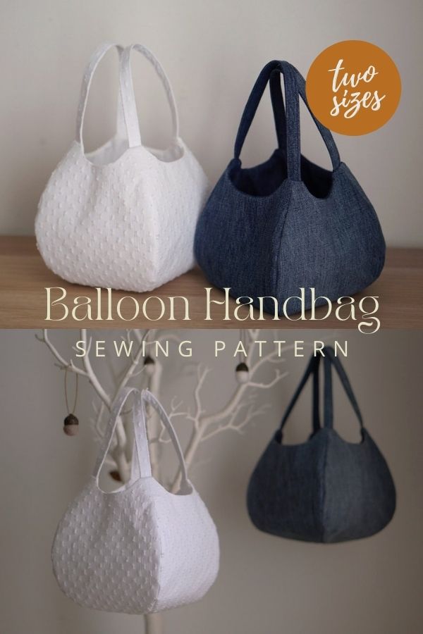 Balloon Handbag sewing pattern (2 sizes)