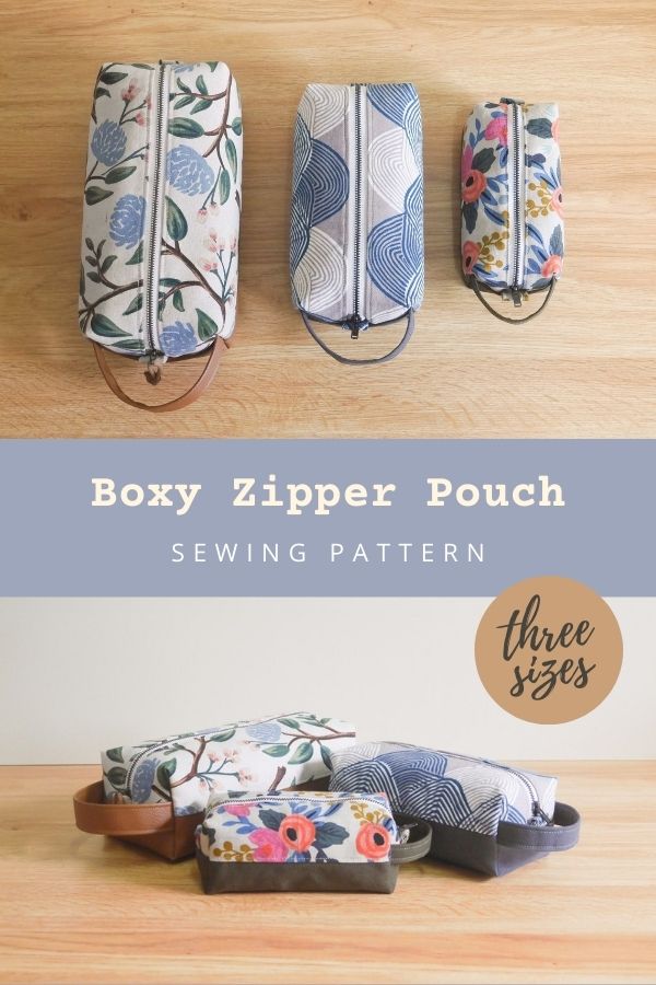 Boxy Zipper Pouch sewing pattern (3 sizes)