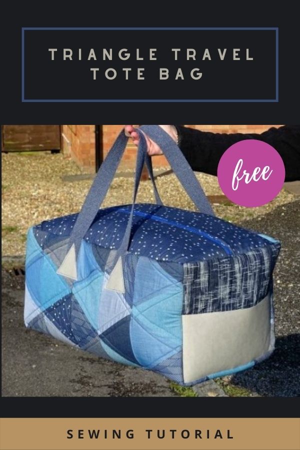 Triangle Travel Tote Bag FREE sewing tutorial