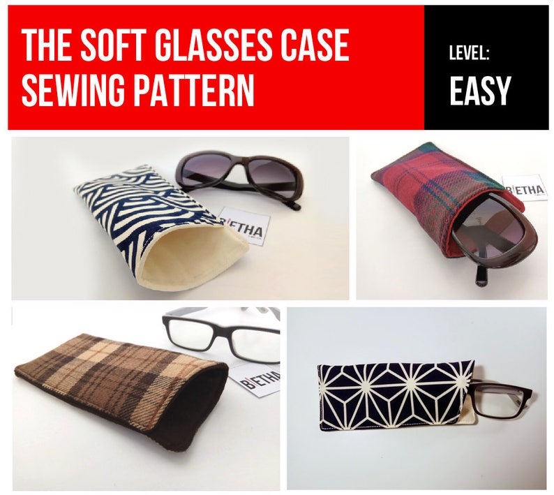 PDF A4 Pattern Leather Slim Glasses Case Glasses Case 