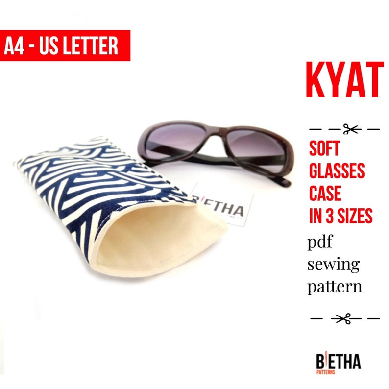 PDF A4 Pattern Leather Slim Glasses Case Glasses Case 