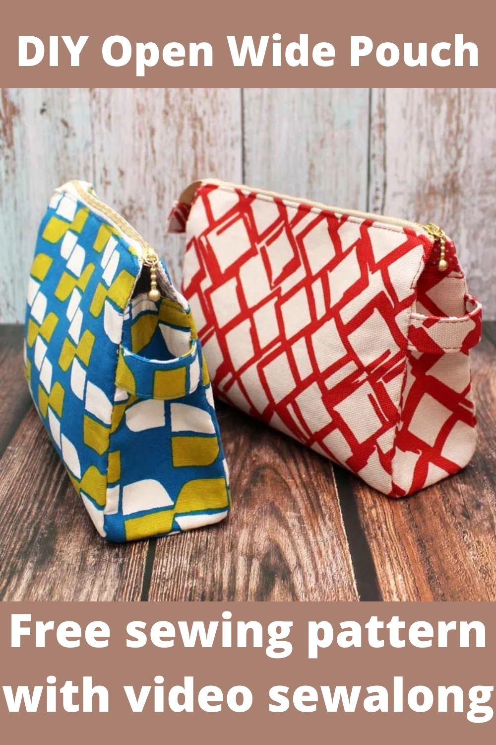 Two zipper pouches to sew 