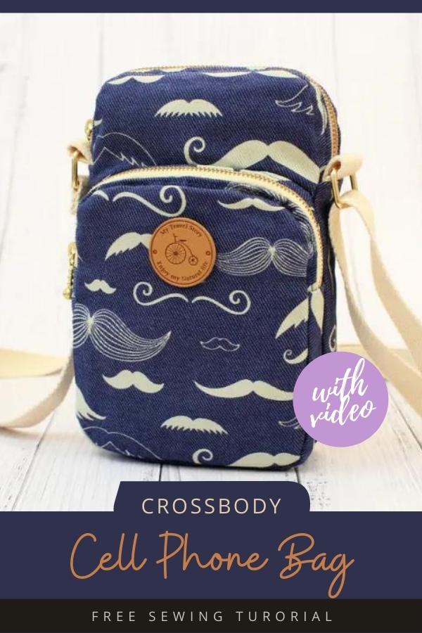 Crossbody Cell Phone Bag FREE sewing tutorial (with video)