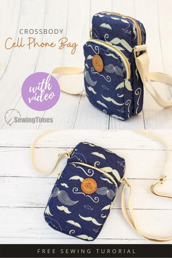 Mini Crossbody Bag Cell Phone sewing pattern - Sew Modern Bags