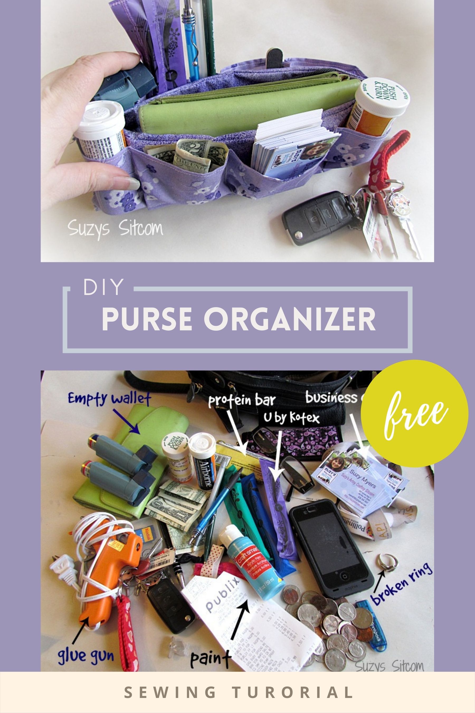 DIY Purse Organizer FREE sewing tutorial Sew Modern Bags