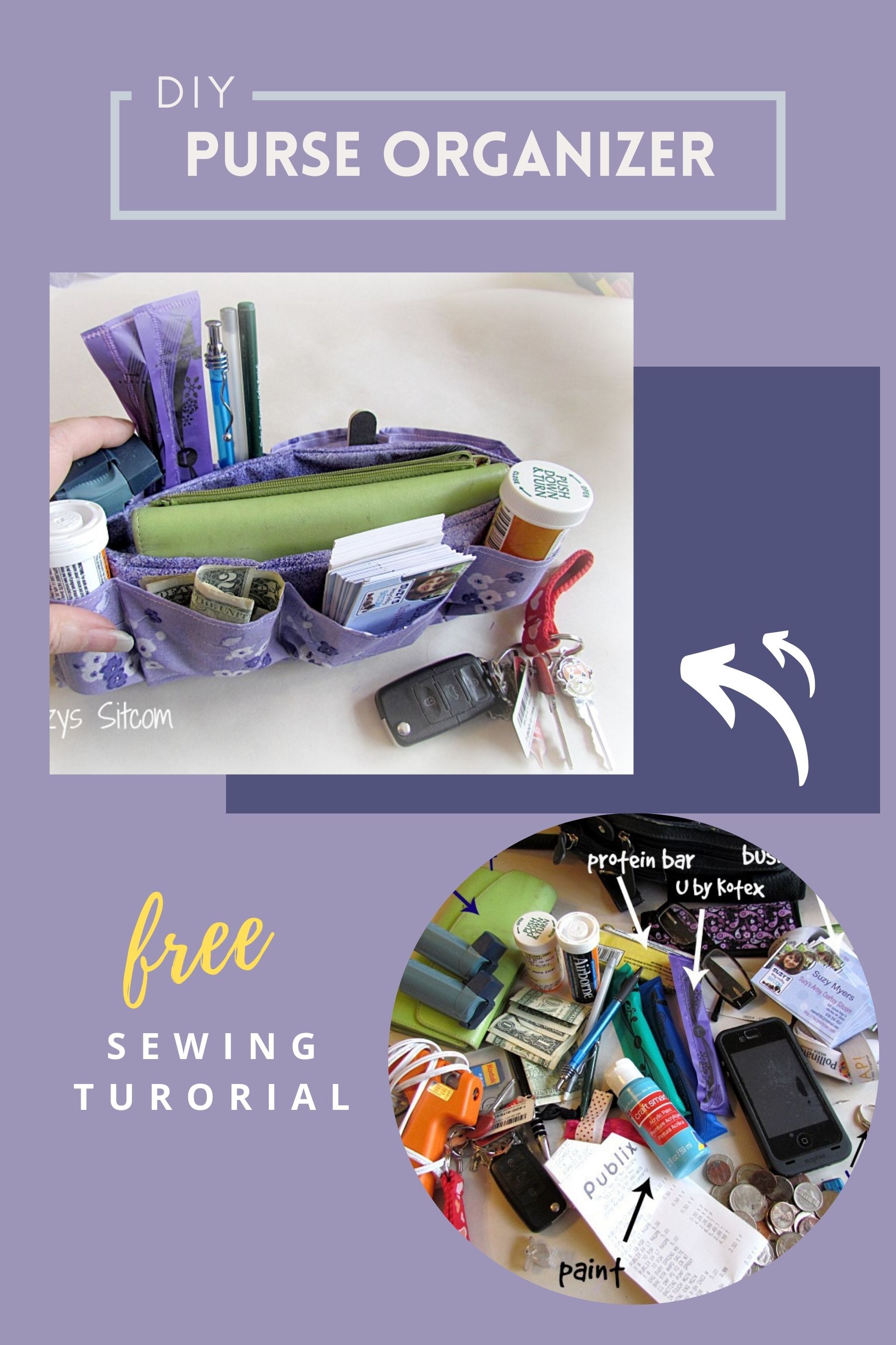 DIY Purse Organizer FREE sewing tutorial