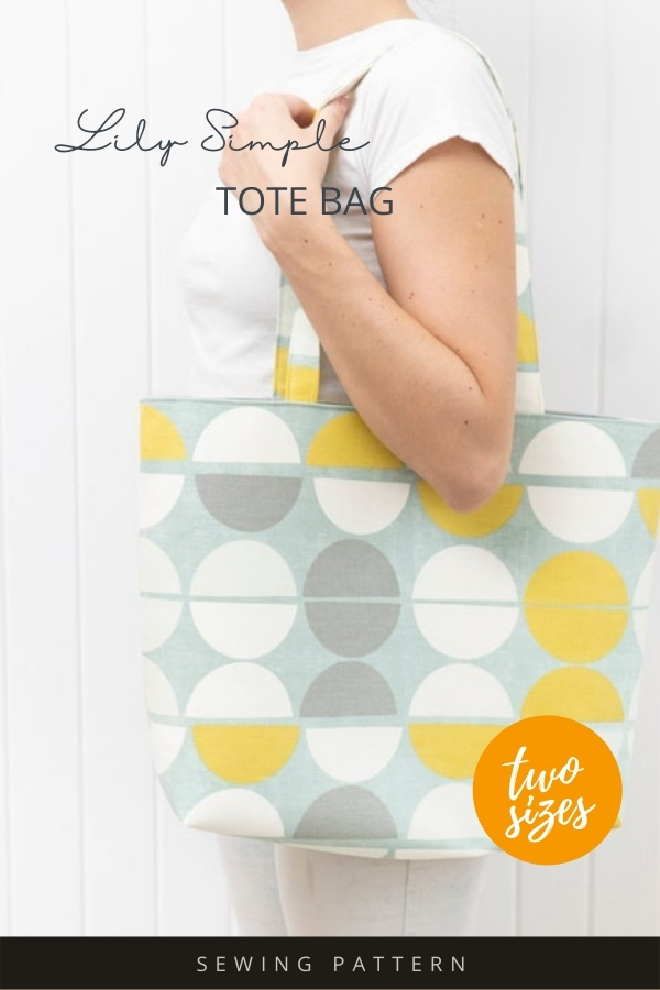 Lily Simple Tote Bag sewing pattern (2 sizes)