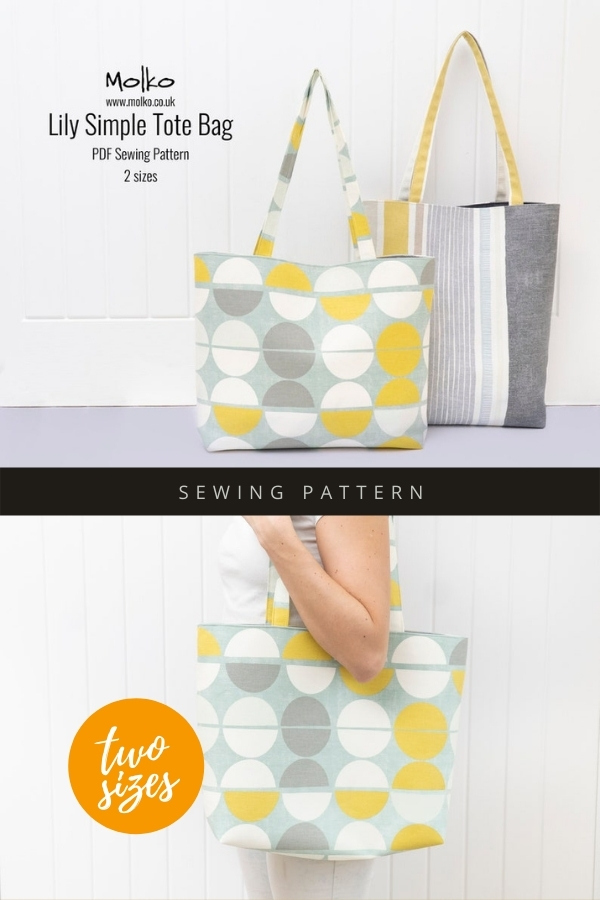 Lily Simple Tote Bag sewing pattern (2 sizes)
