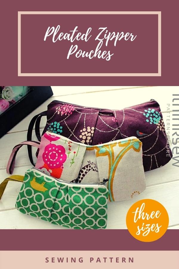 Pleated Zipper Pouches FREE sewing pattern (in 3 sizes) with video ...