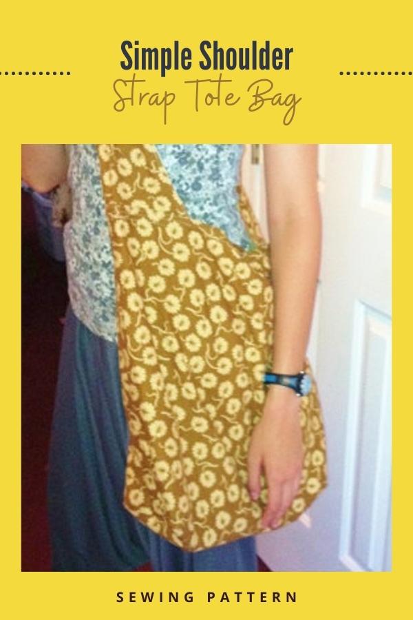 Simple Shoulder Strap Tote Bag sewing pattern