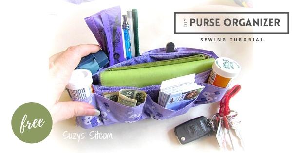 DIY handbag purse organizer using carry bag no sew in 2 minutes
