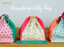 Simple Drawstring Ditty Bag FREE sewing pattern