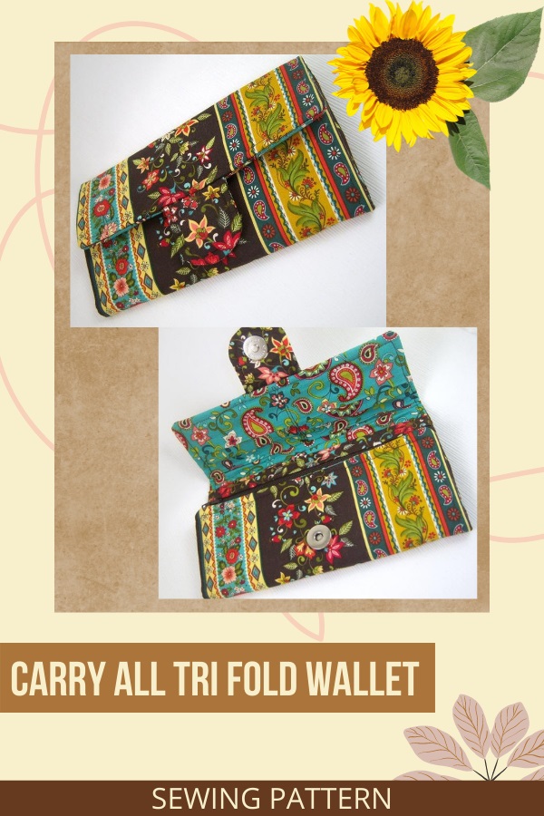 Carry All Tri Fold Wallet sewing pattern Sew Modern Bags