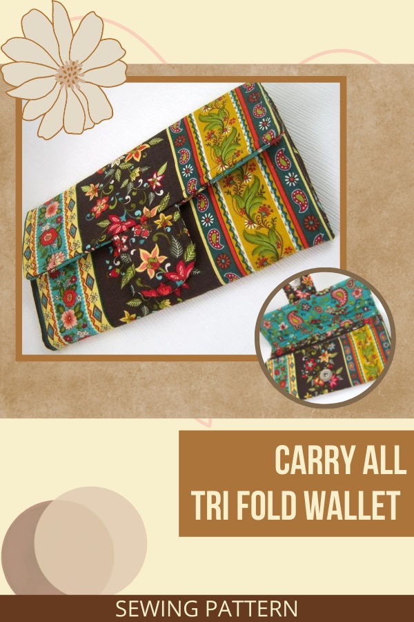 Carry All Tri Fold Wallet sewing pattern