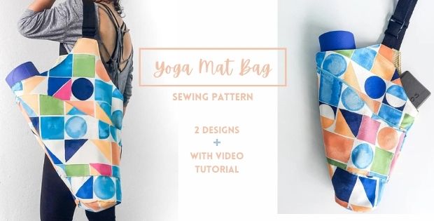 Yoga Mat Bag Sewing Pattern , Instant Download Yoga Bag Sewing