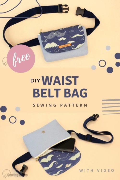 DIY Waist Belt Bag FREE sewing tutorial (with video) Sew Modern Bags