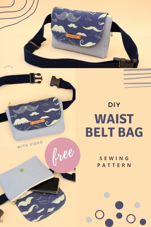 DIY BELT POUCH BAG  Easy Waist Bag Fanny Pack Tutorial [sewingtimes] 