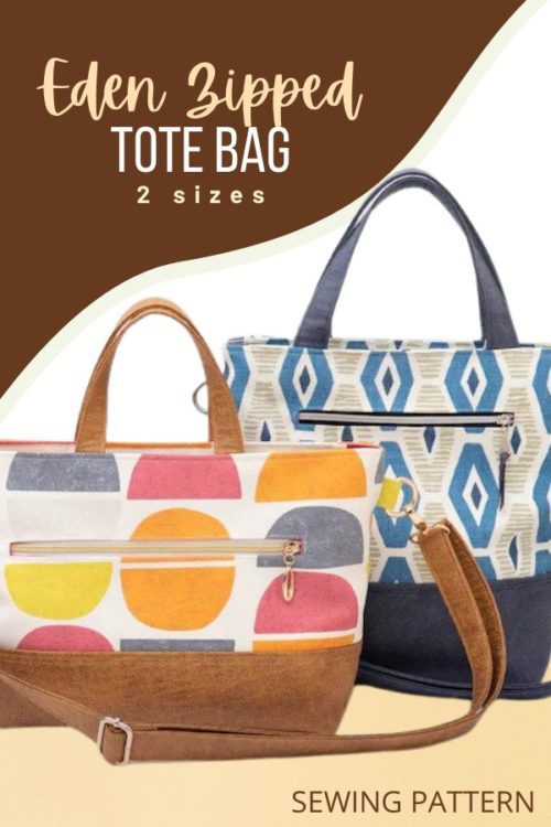 Eden Zipped Tote Bag sewing pattern (2 sizes) - Sew Modern Bags