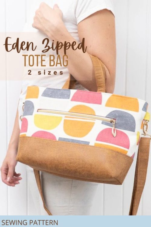 Eden Zipped Tote Bag sewing pattern (2 sizes) - Sew Modern Bags