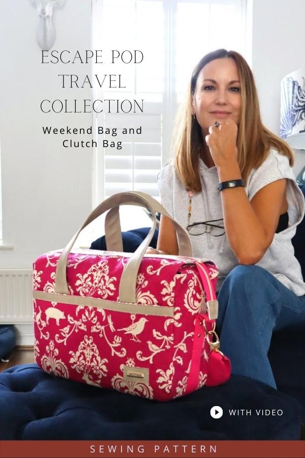 Escape Pod Travel Collection (Weekend Bag and Clutch Bag) sewing pattern (with videos)