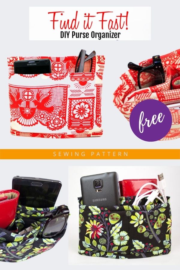 Find It Fast! DIY Purse Organizer FREE sewing pattern